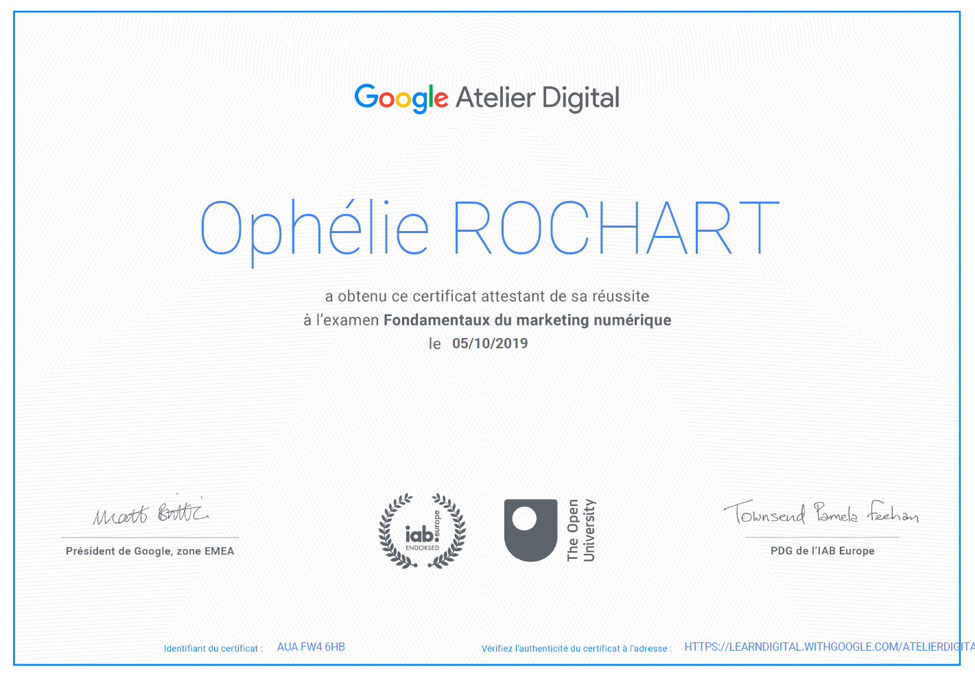 certification-google-marketing-numerique-ophelie-rochart